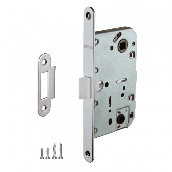 Замок межкомнатный дверной под фиксатор пластиковый Punto PL96WC-50 CP (хром)