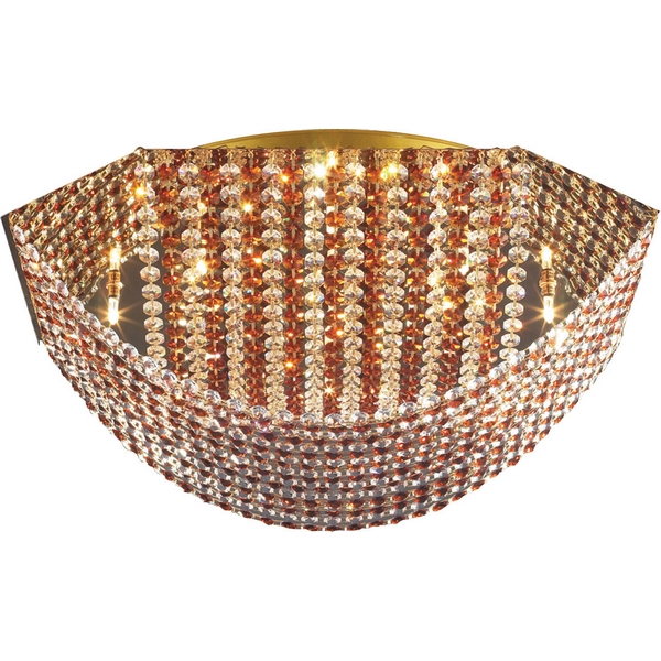 Потолочный светильник N-Light 62484 06 2484 0333 09 gold, amber and white crystal