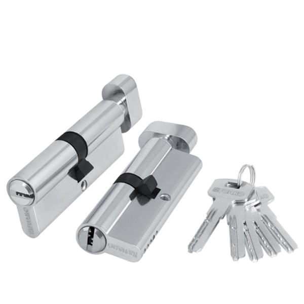 Цилиндровый механизм с вертушкой Fuaro 200 ZM 120 mm (55+10+55) CP хром 5 кл.