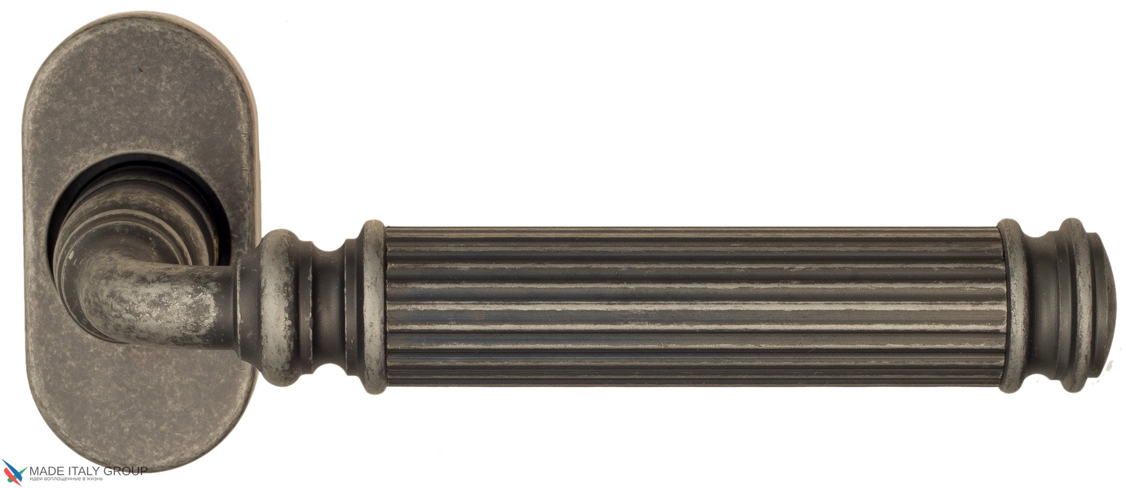 Дверная ручка для профильных дверей Venezia "MOSCA" EP античное серебро