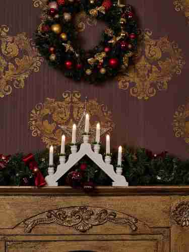 Фигурка «Новогодняя горка» 34х39см Uniel UDL-L7301-007/SWA/WW White Bridge UL-00007389