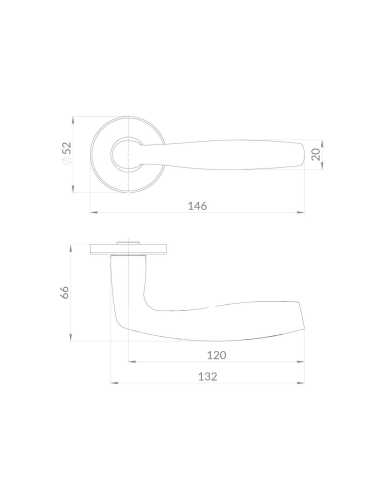 Ручка Punto (Пунто) раздельная R.EST.R52.ROUND BL-24 черный
