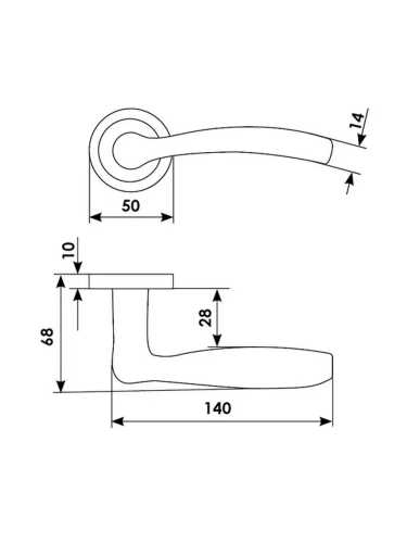 Ручка дверная Morelli Luxury VENERA R2 NIN раздельная на круглой розетке, цвет черный никель, латунь