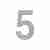 Цифра "5" самоклеящаяся SS304 (50х30) (FUARO) SSC сатинированный хром