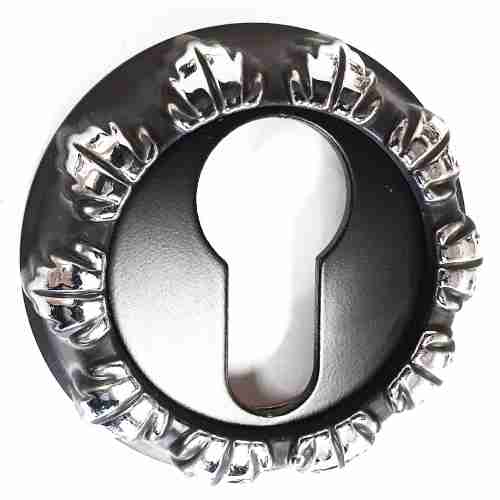 Накладка на цилиндр RENZ INET 10 B/CP черный/хром блестящий