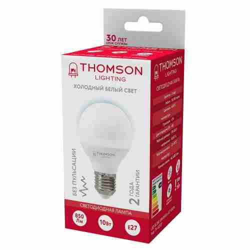 Лампа светодиодная Thomson E27 8W 6500K шар матовая TH-B2319