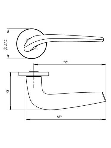 Ручка дверная Armadillo (Армадилло) межкомнатная R.URS52.TWIN (TWIN URS) CP-8 хром  Набор 6