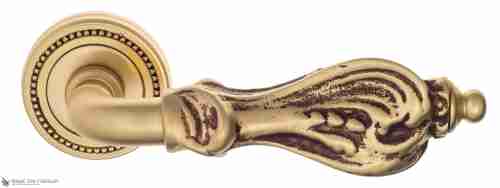 Дверная ручка Venezia "FLORENCE" D3 французcкое золото + коричневый