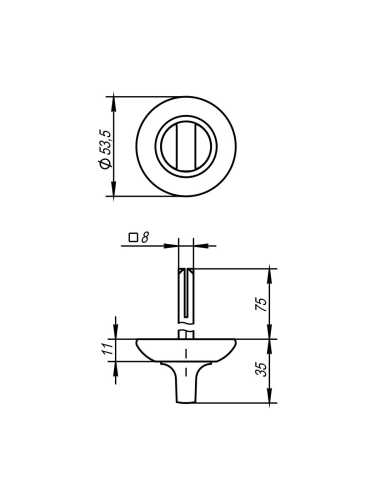 Ручка Ajax (Аякс) поворотная BKW8/75-0803 CP-8 хром