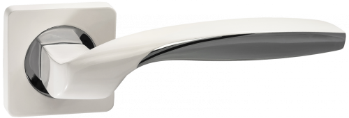 Ручки дверные RENZ INDH 433-02 W/CP Анцио белый/хром блестящий