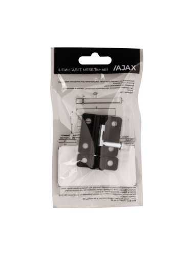 Шпингалет Ajax (Аякс) мебельный металлический SPD40х30 BL черный