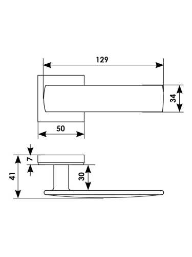 Ручка дверная Morelli Luxury SPACE S5 CRO раздельная на квадратной розетке, цвет хром, ЦАМ