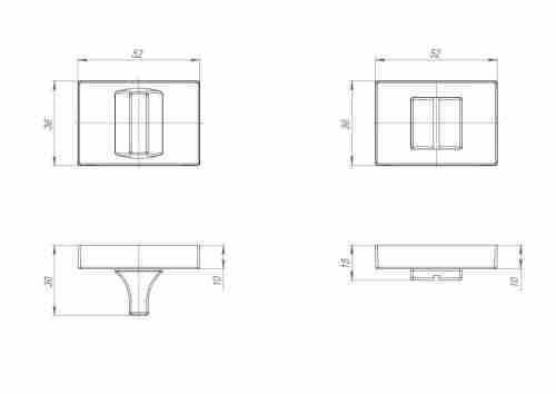 Завертка дверная сантехническая BK6.K.QSL52 BL-24 черный