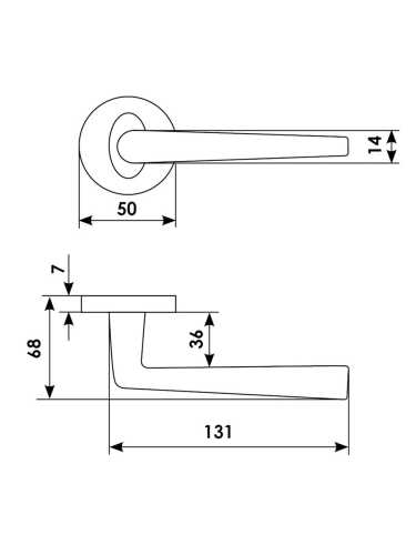 Ручка дверная Morelli Luxury THE FORCE R5 OSA раздельная на круглой розетке, цвет матовое золото, ЦАМ