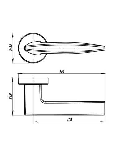 Ручка дверная Armadillo (Армадилло) межкомнатная R.URB52.SQUID (SQUID URB9) CP-8 хром  Набор 7