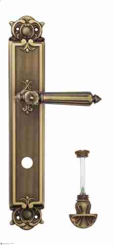 Дверная ручка Venezia "CASTELLO" WC-4 на планке PL97 матовая бронза