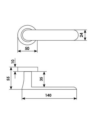 Ручка дверная Morelli Luxury LE BOAT R2 OSA раздельная на круглой розетке, цвет матовое золото, латунь