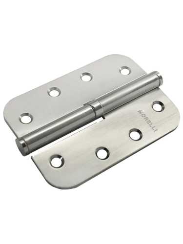 Петля разъемная карточная стальная Morelli MSND-C 100X70X2.5 SN L -IND с подшипником левая без коронки скругленная, врезная, цвет бел.никель, сталь