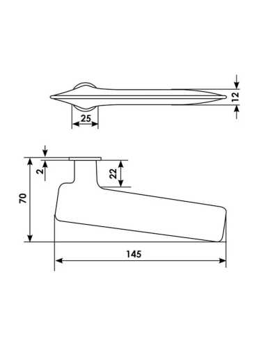 Ручка дверная Morelli Luxury GALACTIC-RM CSA раздельная без розетки, цвет мат. хром, ЦАМ