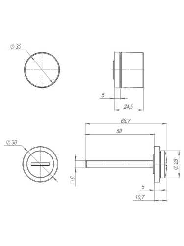 Комплект: Ручки Armadillo R.ART30.LACONY BL-26 + Завертка BK6.R.ART30 BL-26 черный