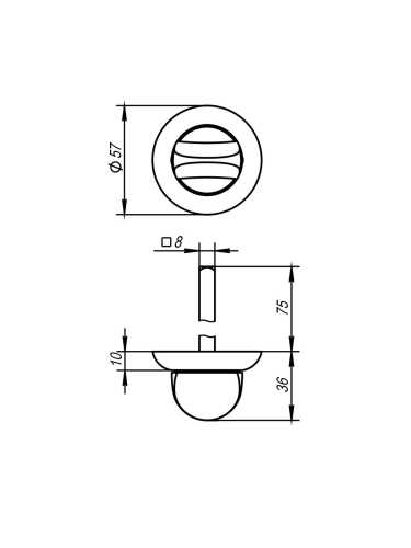 Ручка Ajax (Аякс) поворотная BKW8/75-0705 BL-24 черный
