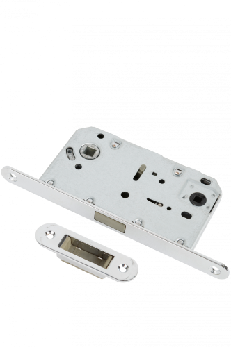 Защелка сантехническая магнитная RENZ INLBM 5096 pl C с пластиковой ответной планкой, хром блестящий