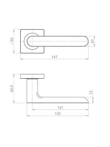 Ручка Ajax (Аякс) раздельная K.JK51.IND COSTA BL-24 черный (белая коробка)