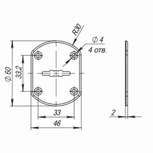 Декоративная накладка ESC021/0-SS-NEW (нержавейка) на сув. замок без шторки (1 шт.) тех.упак.