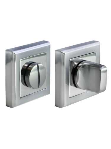 Комплект дверных ручек Morelli MH-28 SC/CP-S с заверткой MH-WC-S SC/CP, цвет матовый хром