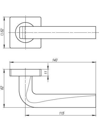 Ручка дверная Armadillo (Армадилло) межкомнатная K.SQ52.KEA (KEA SQ001) SN-3 матовый никель  Набор 7