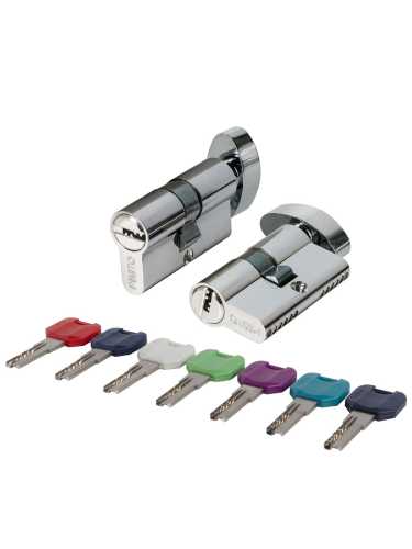 Цилиндровый Punto (Пунто) механизм MaxPro7002Knob70mm(30+10+30) SSC сатин.хром 7key с вертушкой