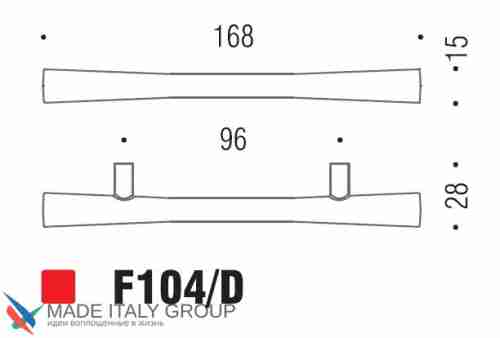 Ручка скоба модерн COLOMBO DESIGN F104D-CM матовый хром 96 мм