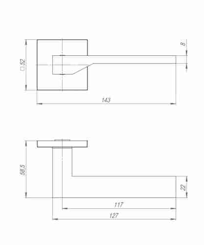 Ручка раздельная K.JS51.CLEVER SN-3 матовый никель