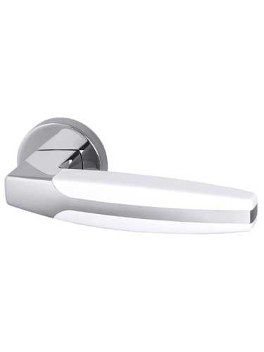 Ручка дверная Armadillo (Армадилло) межкомнатная R.URB52.ARC (ARC URB2) CP/White-14 хром/белый  Набор 8