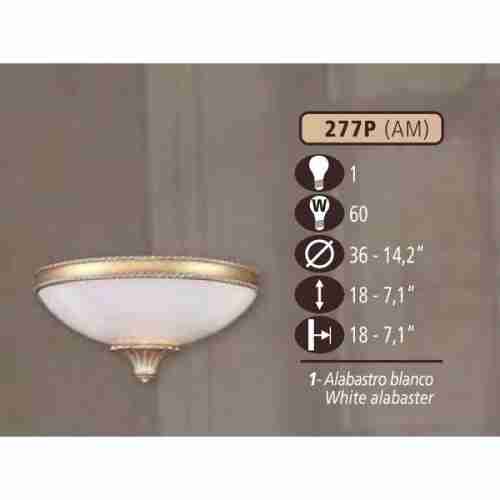 Светильник настенный Riperlamp 277P/1 AM WHITE ALABASTER