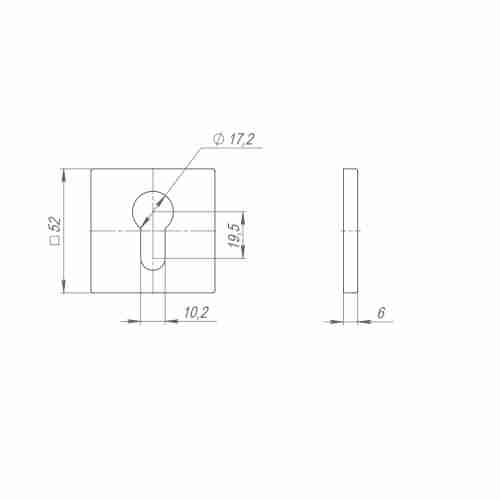 Накладка под цилиндр ET.K.ARC.Q52 (ET ARC) SSC-16 сатин.хром