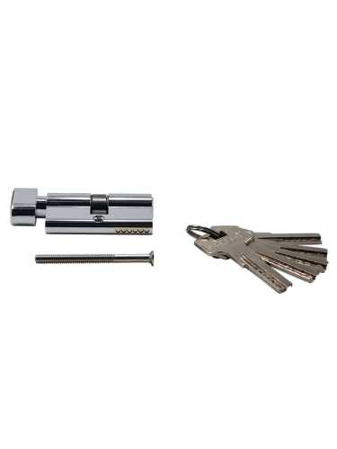 Ключевой цилиндр высокой секретности Morelli HS 60CK PC с заверткой (60мм 25+10+25), цвет - хром