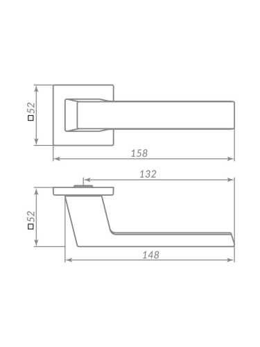 Ручка Punto (Пунто) раздельная K.ARC.Q52.DIPLOMAT GR-23 графит
