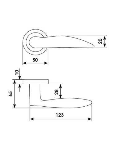 Ручка дверная Morelli Luxury DALI R2 CRO раздельная на круглой розетке, цвет хром, латунь