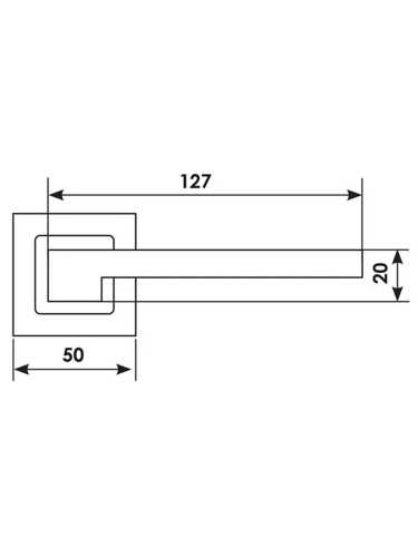Ручка дверная Morelli Luxury STONE S1 NIS раздельная на квадратном основании, цвет матовый никель, латунь