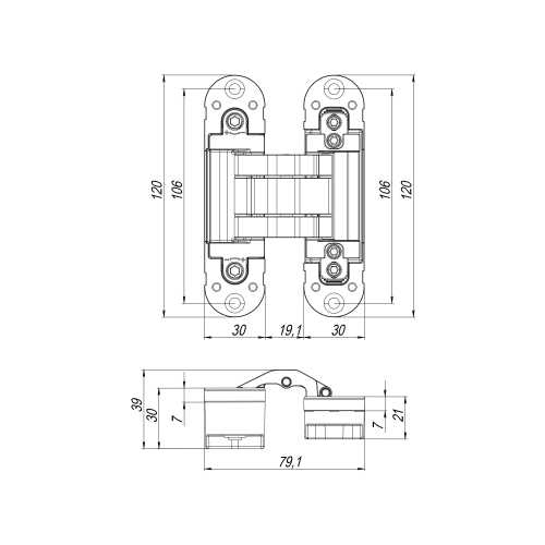 Петля Armadillo (Армадилло) скрытой установки U3D3300.TG SC мат. хром