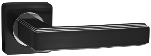 Ручки дверные RENZ INDH 96-02 B/CP Арона черный/хром блестящий