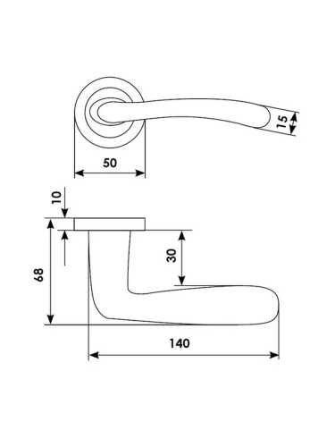 Ручка дверная Morelli Luxury COCKATOO R2 OTL раздельная на круглой розетке, цвет золото, латунь