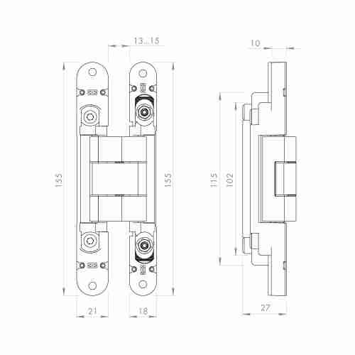 Петля скрытой установки U3D2400.VPG SC мат. хром TECH