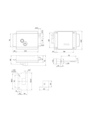 Замок Fuaro (Фуаро) накладной электромеханический FUARO-2369 INOX