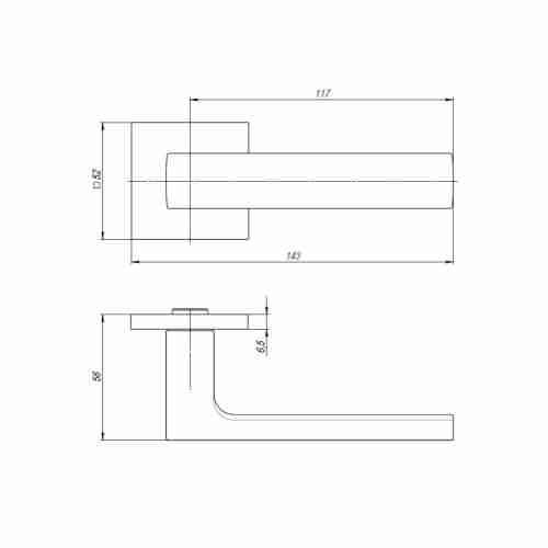 Комплект на 3 двери - Ручка дверная межкомнатная Armadillo SKY USS SN-3 Матовый никель