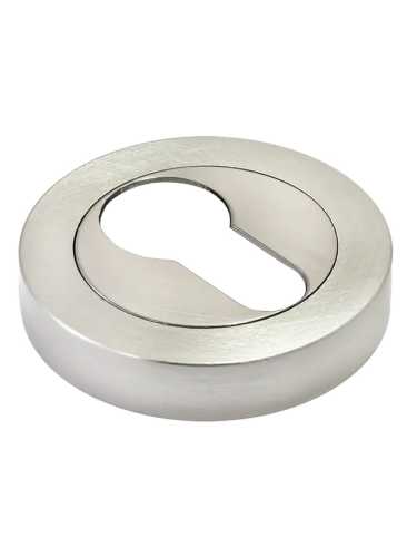 Накладка на замок Morelli Luxury LUX-KH-R2 NIS/NIK круглая под евроцилиндр, цвет матовый никель/никель