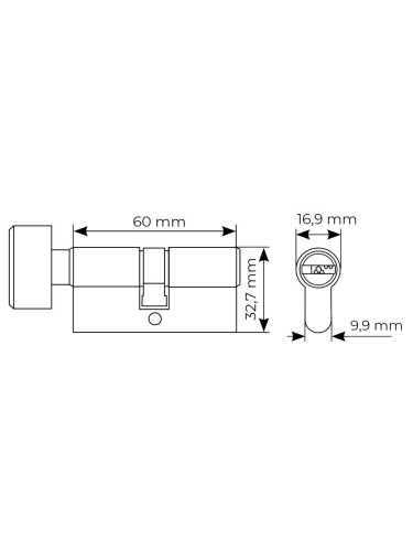 Ключевой цилиндр высокой секретности Morelli HS 60CK W с заверткой (60мм 25+10+25), цвет - белый