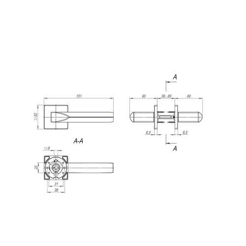 Комплект на 2 двери - Ручка Fuaro (Фуаро) раздельная K.SL52.PRIZMA (PRIZMA SL) BL-24 черный