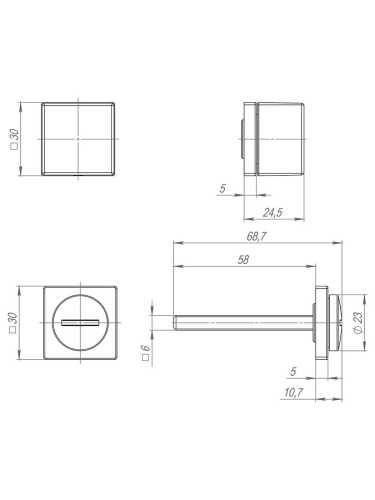 Ручка дверная межкомнатная Armadillo K.ART52.SYMMETRY BL-26 черный с Заверткой BK6.K.ART30 BL-26
